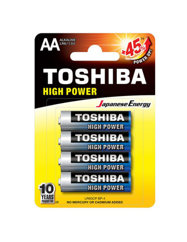 Батерия Toshiba High Power алкална 1.5V LR6/AA 4 бр.