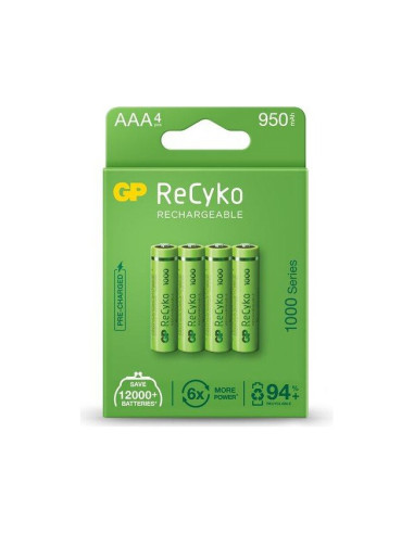 Презареждаща акумулаторна батерия GP R03 AAA 1000mAh NiMH 100AAAHCE-EB4 4 бр.