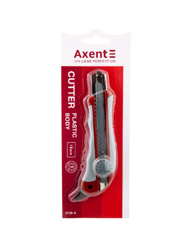 Макетен гумиран нож Axent 18 mm Twist- Lock с мет.водач