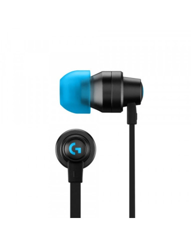 Геймърски слушалки с микрофон Logitech G333 In-ear 3.5 mm + USB-C adapter, тапи жични, черни