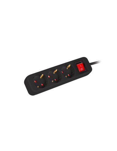 Lanberg power strip 1.5m, 3 sockets, french with circuit breaker quality-grade copper cable, black