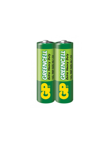 Цинк карбонова батерия GP R6 GREENCELL 15G-S2 /2 бр. в опаковка/ shrink 1.5V