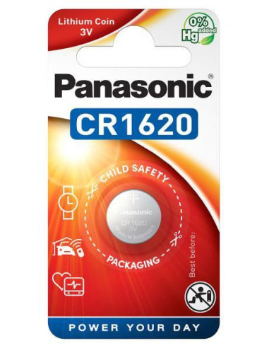 Бутонна батерия PANASONIC CR-1620, 3V, Литиева