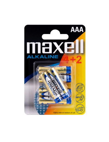 Алкална батерия MAXELL LR03 AAA 1,5V /4+2 бр. в опаковка