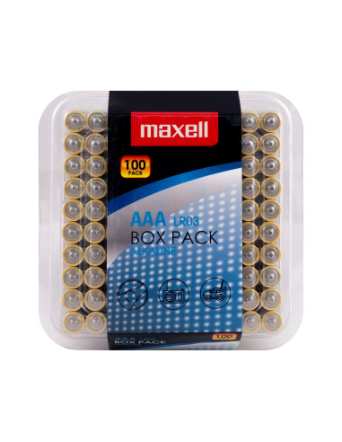 Алкални батерии MAXELL LR03 AAA 10x10 бр / 100 бр. в PVC кутия