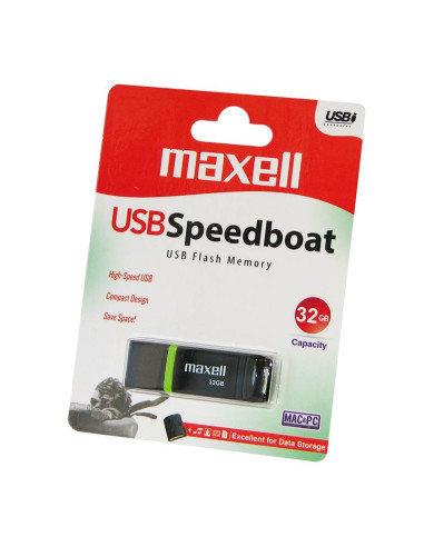 USB памет MAXELL Speedboat, USB 2.0, 32GB, Черен