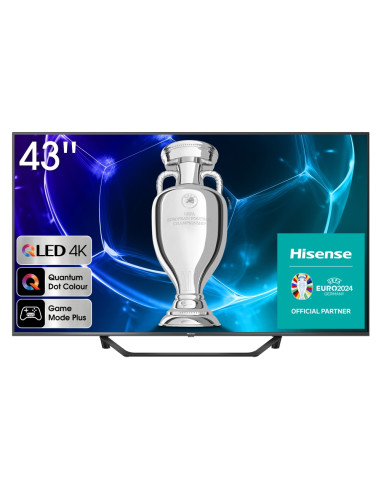 Hisense 43" A7KQ, 4K Ultra HD 3840x2160, QLED, FALD, Quantum Dot, HDR 10+, HLG, Dolby Vision, Dolby Atmos, Smart TV, WiFi 5GH