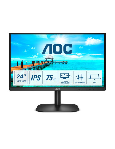 AOC 24B2XDA, 23.8" IPS WLED, 1920x1080@75Hz, 4ms GTG, 250cd/m2, 1000:1, DC20M:1, Adaptive Sync, FlickerFree, Low Blue Light, 