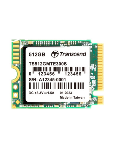 Transcend 512GB, M.2 2230, PCIe Gen3x4, NVMe, 3D TLC, DRAM-less