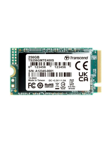 Transcend 256GB, M.2 2242, PCIe Gen3x4, NVMe, 3D TLC, DRAM-less