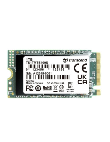 Transcend 1TB, M.2 2242, PCIe Gen3x4, NVMe, 3D TLC, DRAM-less