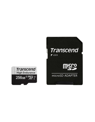 Transcend 256GB micro SD w/ adapter U3, High Endurance