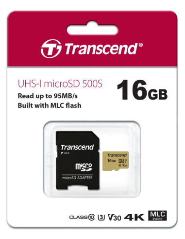 Transcend 16GB micro SD UHS-I U3 (with adapter), MLC