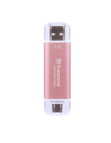 Transcend 1TB, USB External SSD, ESD310P, USB 10Gbps, Type C/A, Pink