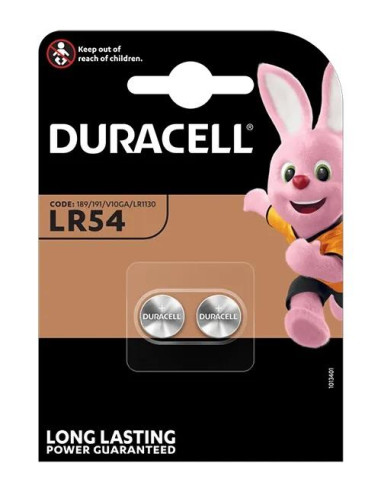 Батерия алкална DURACELL LR1130 LR54 AG10, 2pk блистер 1.5V