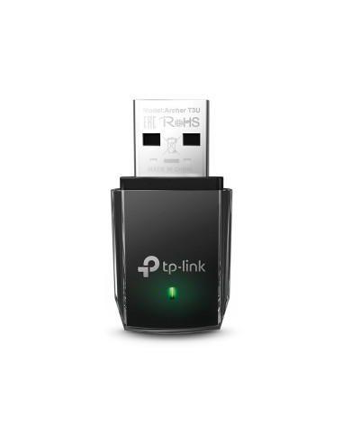 Безжичен адаптер TP-LINK Archer T3U, AC 1300 MU-MIMO, Dual band, USB 3.0, вградена антена