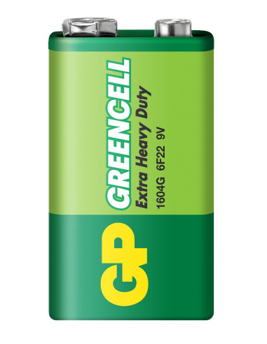 Цинк карбонова батерия GP 6F22 /9V/ Greencell 1604GLF-B 1 бр. shrink