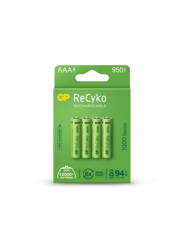 Акумулаторна Батерия GP R03 AAA 1000mAh NiMH 100AAAHCE-EB4 4 бр. в опаковка GP