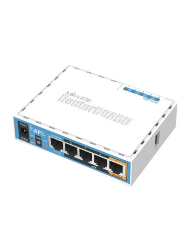 Безжичен Access point MiKrotik RB952Ui-5ac2nD, 5 x 10/100 Mbps, USB-A, PoE, Бял