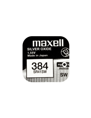 Бутонна батерия сребърна MAXELL SR41 SW /384/ AG3 1.55V