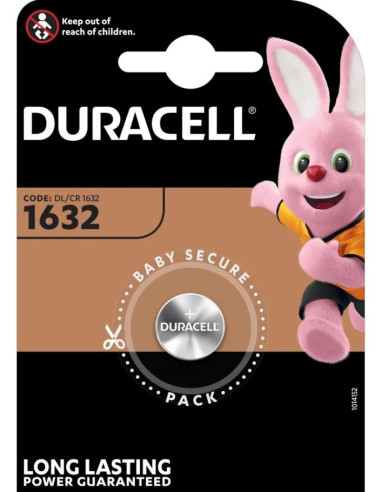 Бутонна батерия DURACELL CR-1632, 3V, Литиева