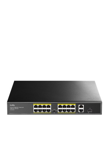 Суич Cudy FS1018PS1, 16 x 10/100 PoE+ Switch 190W, 2 x Gigabit порта, 1 x SFP Slot