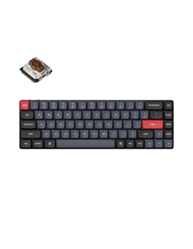 Геймърска Механична клавиатура Keychron K7 Pro QMK/VIA 65- Hot-Swappable Low Profile Gateron Brown Switch RGB Backlight