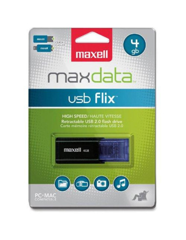 USB памет MAXELL FLIX, USB 2.0, 4GB, Черна