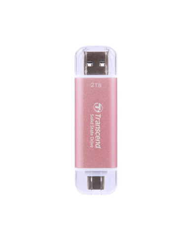 Transcend 2TB, USB External SSD, ESD310P, USB 10Gbps, Type C/ A, Pink