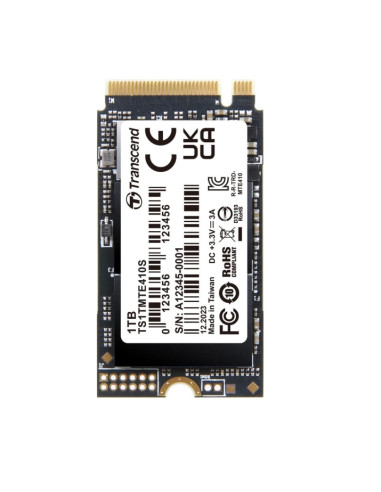 Transcend 1TB, M.2 2242, PCIe Gen4x4, NVMe, 3D TLC, DRAM-less