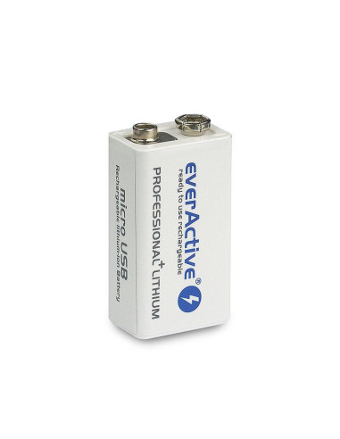 Акумулаторна Батерия R22 9V LiIon 500mAh/550 precharged +micro Usb 1бр. в опаковка EVERACTIVE