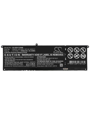 Батерия за лаптоп CAMERON SINO, За DELL Inspiron 13 5310 V6W33, 15.0V, 3500mAh