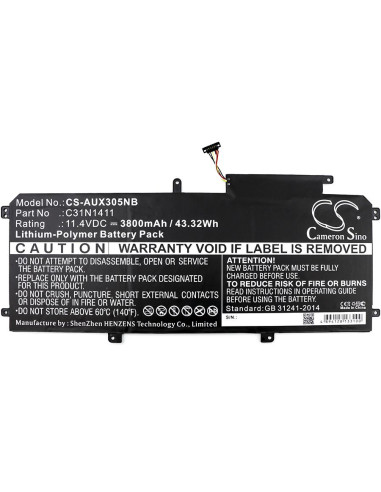 Батерия за лаптоп C31N1411, Asus ZenBook UX305C, UX305CA, UX305F, UX305FA, 11.4V, 3800 mAh CAMERON SINO