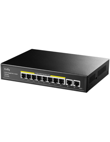 Суич Cudy GS1010PE, 8 портов, 10/100/1000, PoE 120W, 2 x Uplink порта