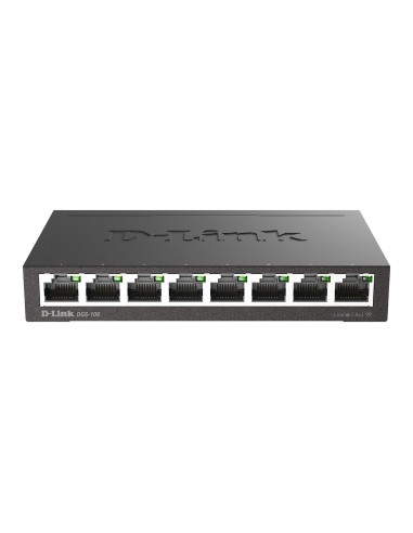 Суич D-Link DGS-108/E, 8 портов, 10/100/1000, Gigabit, метален корпус