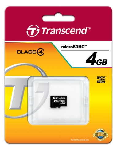 Transcend 4GB micro SDHC (No Box - Adapter, Class 4)