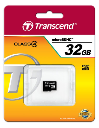 Transcend 32GB micro SDHC (No Box - Adapter, Class 4)