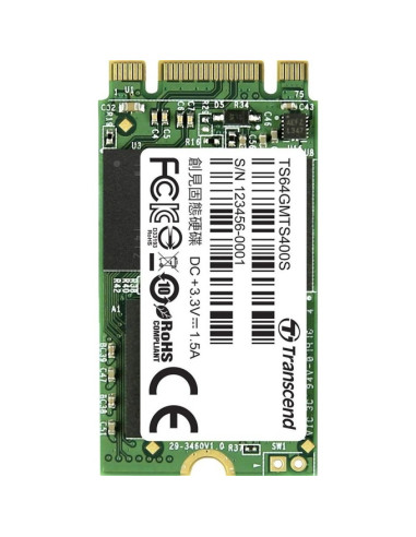 Transcend 64GB, M.2 2242 SSD 400S, SATA, MLC