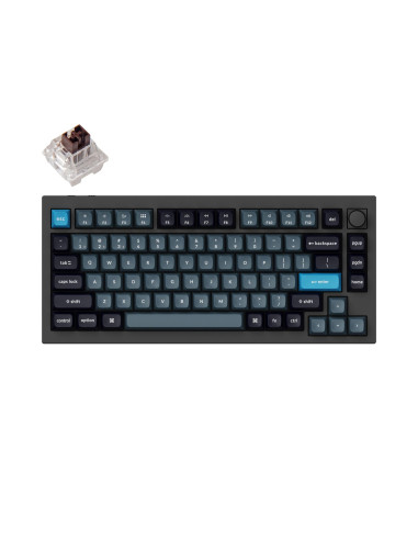 Клавиатура Keychron Q1 Pro Black-Blue QMK TKL K Pro Brown Switch RGB LED PBT