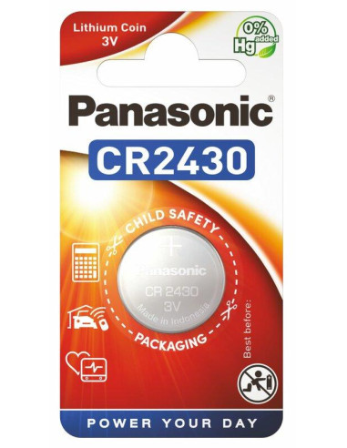 Бутонна батерия литиева PANASONIC CR2430, 3V, 1 бр. в блистер, цена за 1 бр.