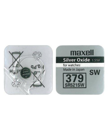 Бутонна батерия сребърна MAXELL SR521 SW /AG0/379/ 1.55V