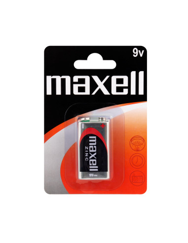 Цинк Манганова батерия MAXELL 6F22 /9V/ 1 бр. в блистер -20бр/кутия