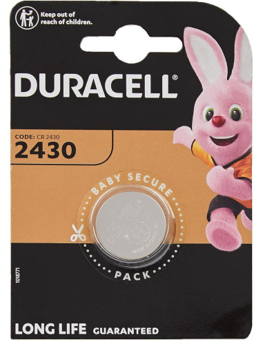 Бутонна батерия литиева DURACELL CR2430, 3V, 1 бр. в блистер, цена за 1 бр.