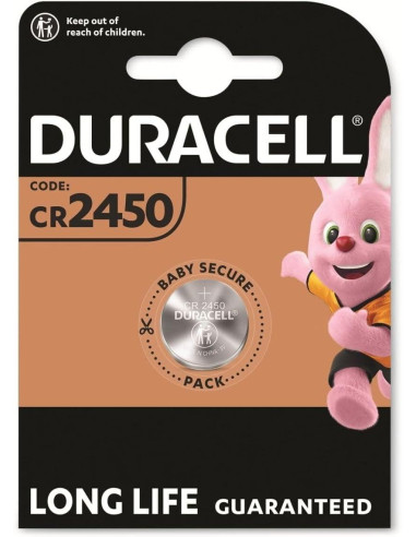 Бутонна батерия литиева DURACELL CR2450, 3V, 1 бр. в блистер, цена за 1 бр.