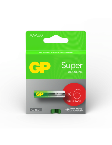 Алкална батерия GP SUPER LR03 AAA / 4+2 бр. в опаковка 1.5V GP-BA-24A21-SBV6