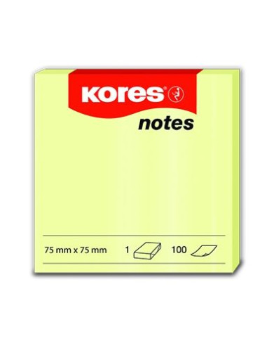 Самозалепващи листчета KORES 75 x 75 mm, 100 л.