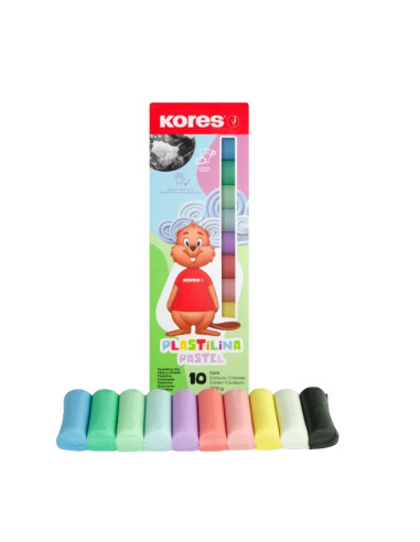 Пластилин KORES Pastel 10 цвята x 20 гр.