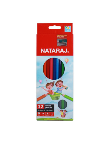 Цветни моливи Nataraj 12 цвята, шестоъгълни