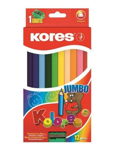 Цветни моливи KORES KOLORES JUMBO 12 цвята