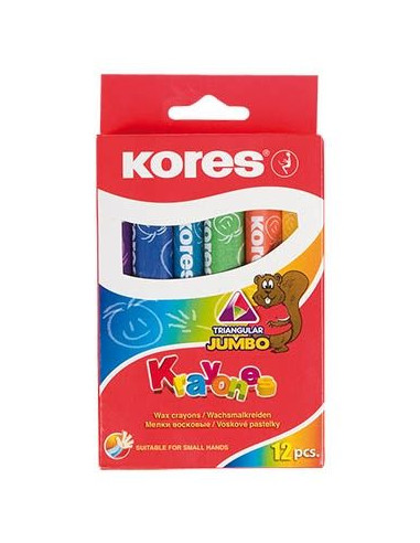 Пастели KORES KRAYONES Jumbo 12 цвята